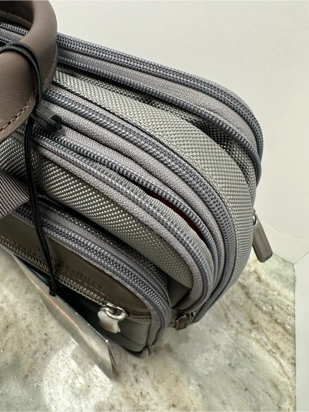 Briggs & Riley Gray Laptop Briefcase with Detachable Shoulder Strap